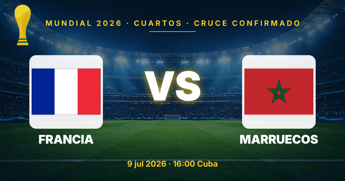 Jugadores de Francia y Marruecos en el Mundial 2026, cuartos de final en Boston